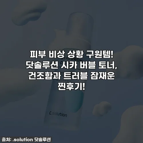 피부 비상 상황 구원템! 닷솔루션 시카 버블 토너, 건조함과 트러블 잠재운 찐후기!