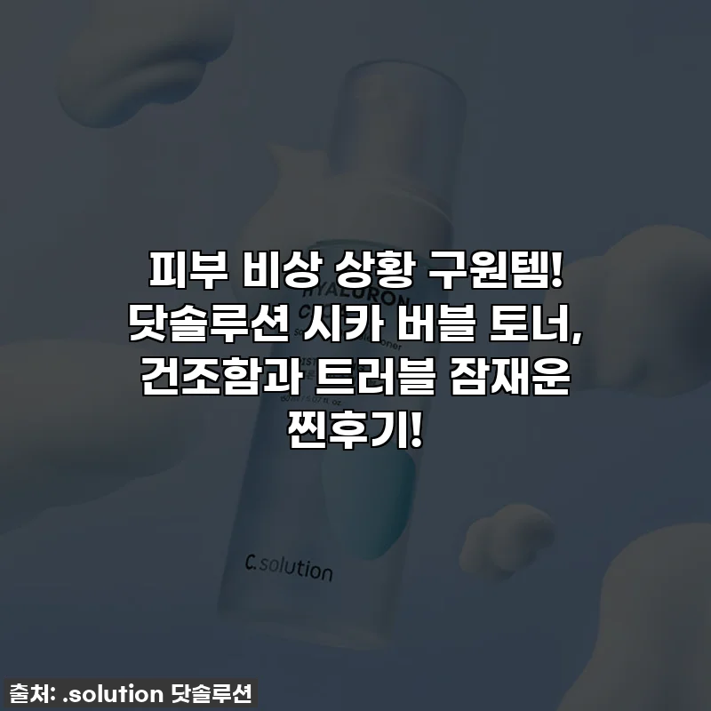 피부 비상 상황 구원템! 닷솔루션 시카 버블 토너, 건조함과 트러블 잠재운 찐후기!