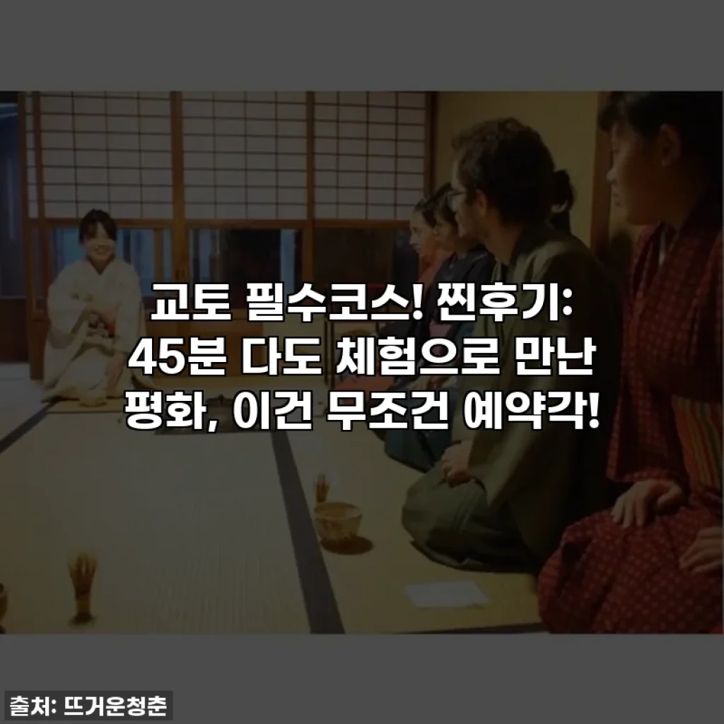 교토 필수코스! 찐후기: 45분 다도 체험으로 만난 평화, 이건 무조건 예약각!