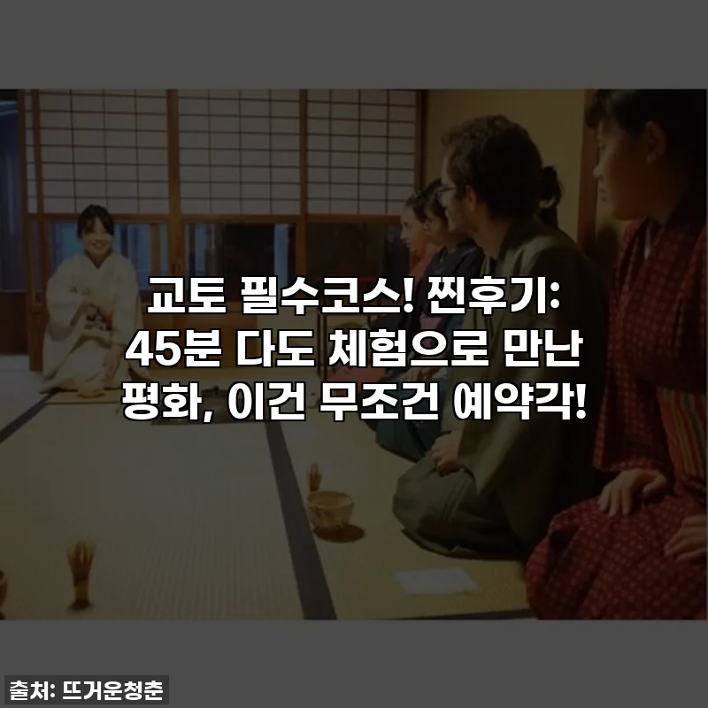 교토 필수코스! 찐후기: 45분 다도 체험으로 만난 평화, 이건 무조건 예약각!