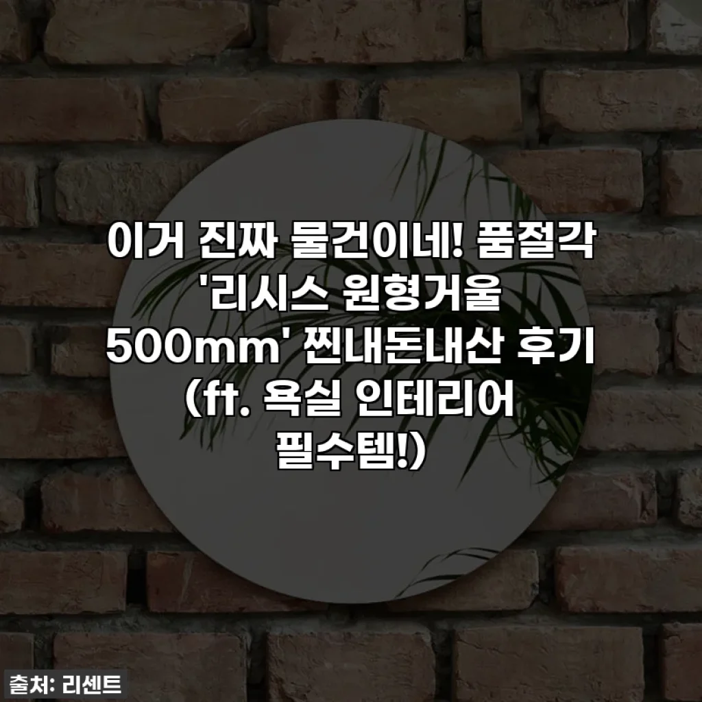 이거 진짜 물건이네! 품절각 '리시스 원형거울 500mm' 찐내돈내산 후기 (ft. 욕실 인테리어 필수템!)