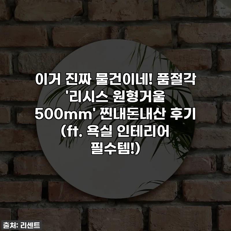 이거 진짜 물건이네! 품절각 '리시스 원형거울 500mm' 찐내돈내산 후기 (ft. 욕실 인테리어 필수템!)