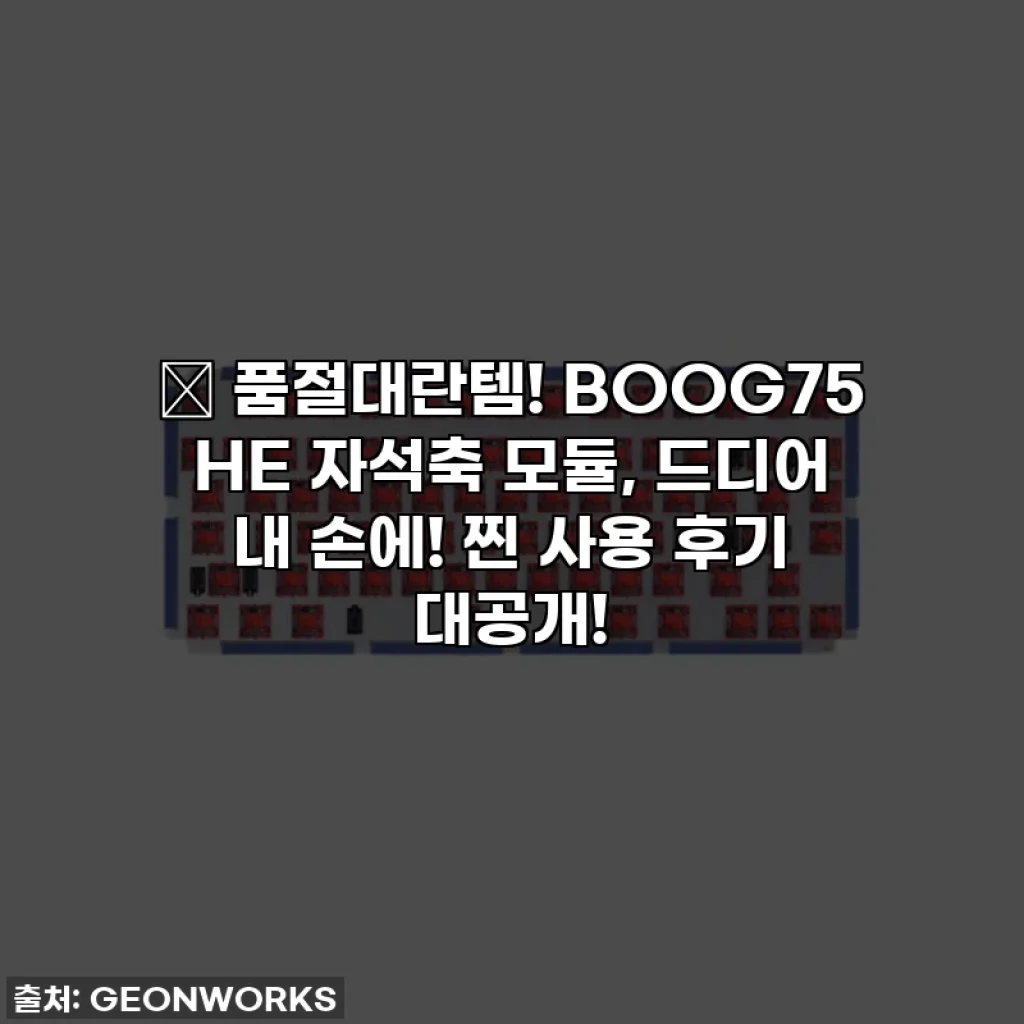 🔥 품절대란템! BOOG75 HE 자석축 모듈, 드디어 내 손에! 찐 사용 후기 대공개!