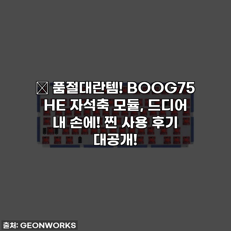 🔥 품절대란템! BOOG75 HE 자석축 모듈, 드디어 내 손에! 찐 사용 후기 대공개!