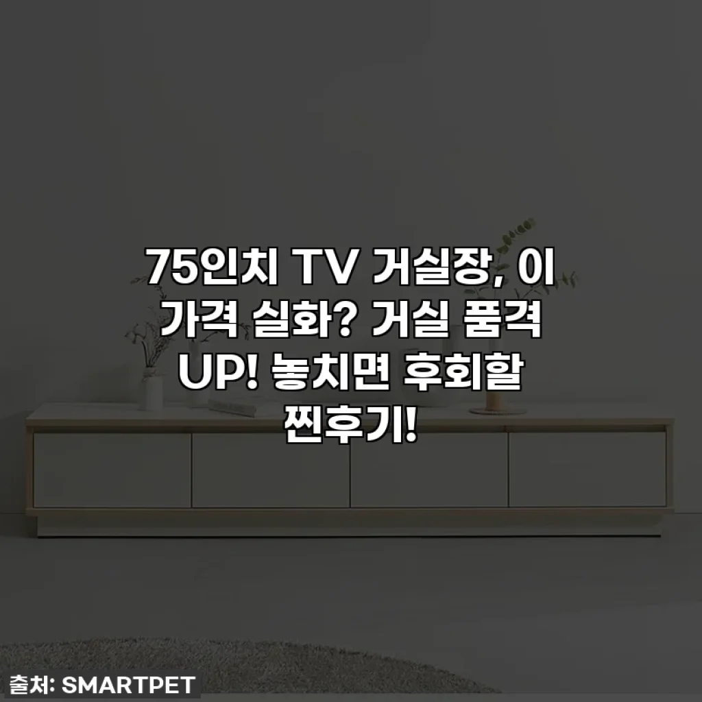 75인치 TV 거실장, 이 가격 실화? 거실 품격 UP! 놓치면 후회할 찐후기!