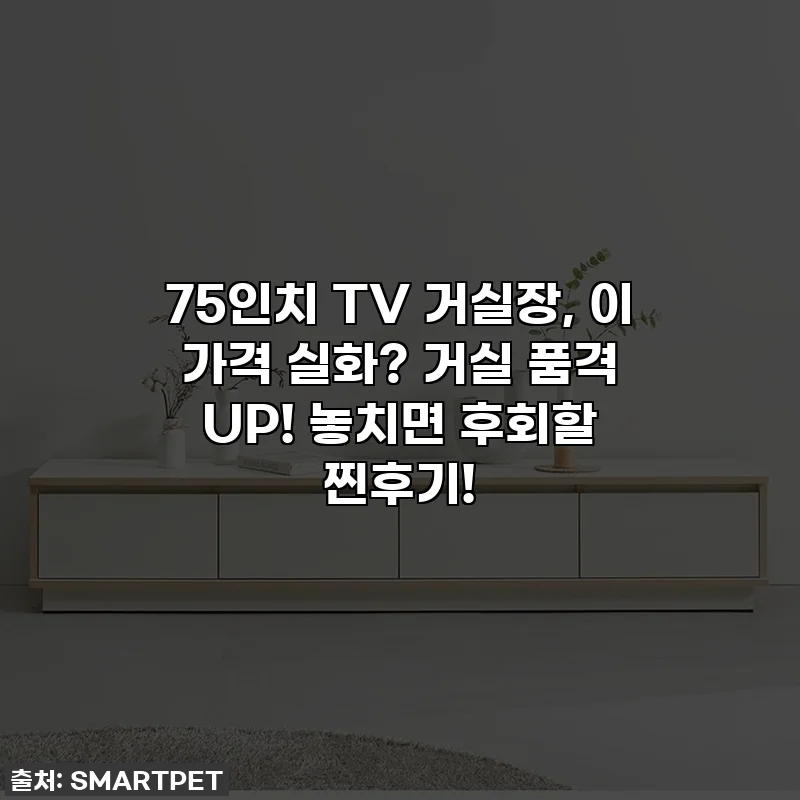 75인치 TV 거실장, 이 가격 실화? 거실 품격 UP! 놓치면 후회할 찐후기!