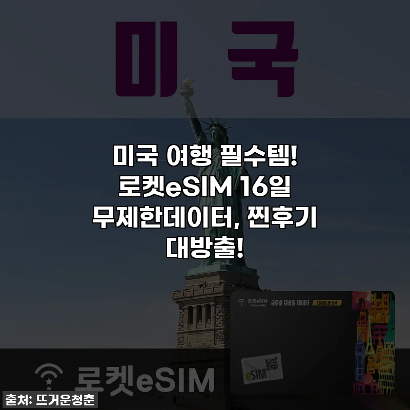 미국 여행 필수템! 로켓eSIM 16일 무제한데이터, 찐후기 대방출!