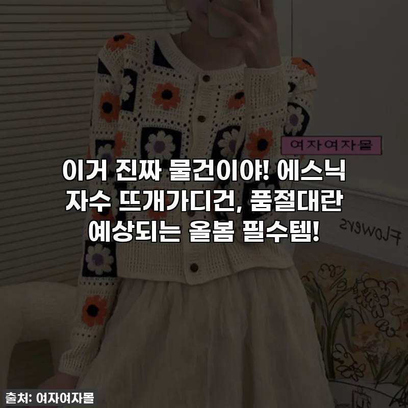 이거 진짜 물건이야! 에스닉 자수 뜨개가디건, 품절대란 예상되는 올봄 필수템!