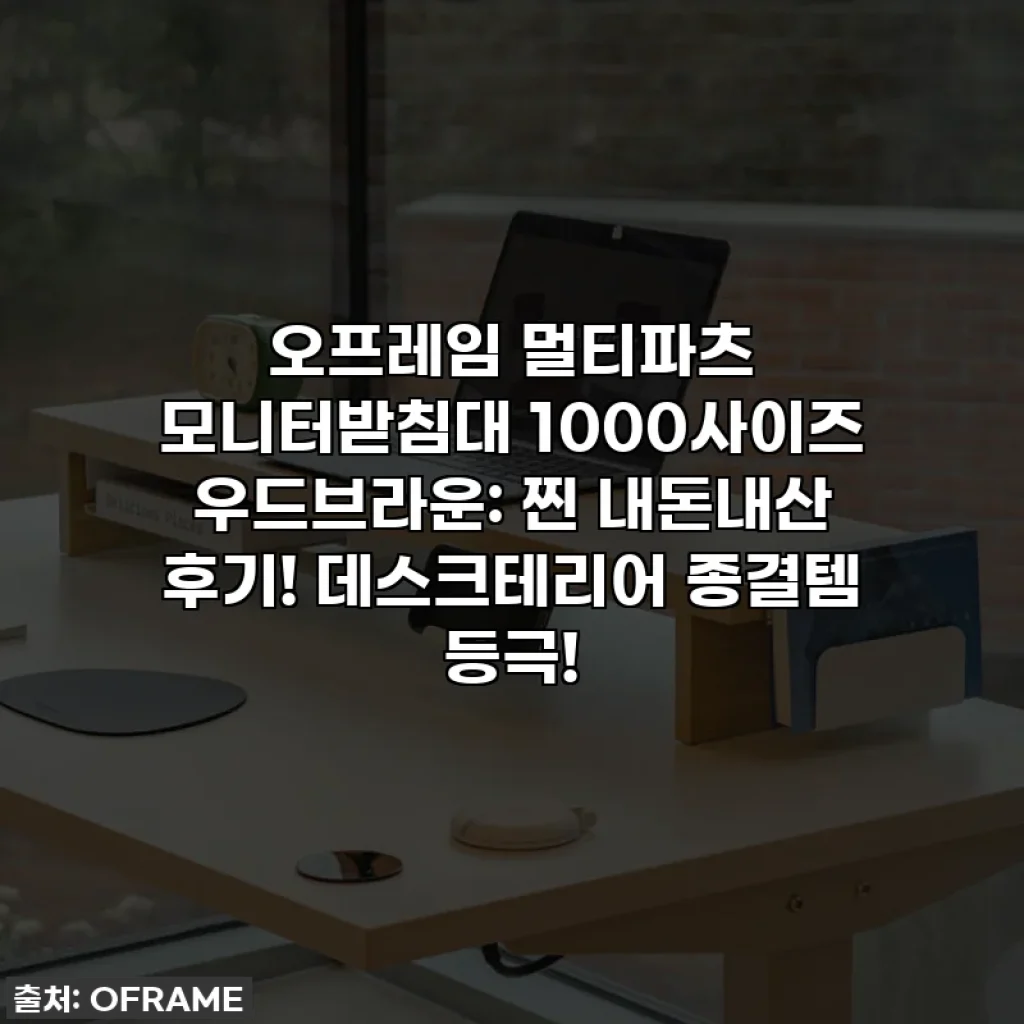 오프레임 멀티파츠 모니터받침대 1000사이즈 우드브라운: 찐 내돈내산 후기! 데스크테리어 종결템 등극!