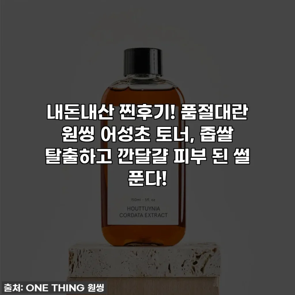 내돈내산 찐후기! 품절대란 원씽 어성초 토너, 좁쌀 탈출하고 깐달걀 피부 된 썰 푼다!