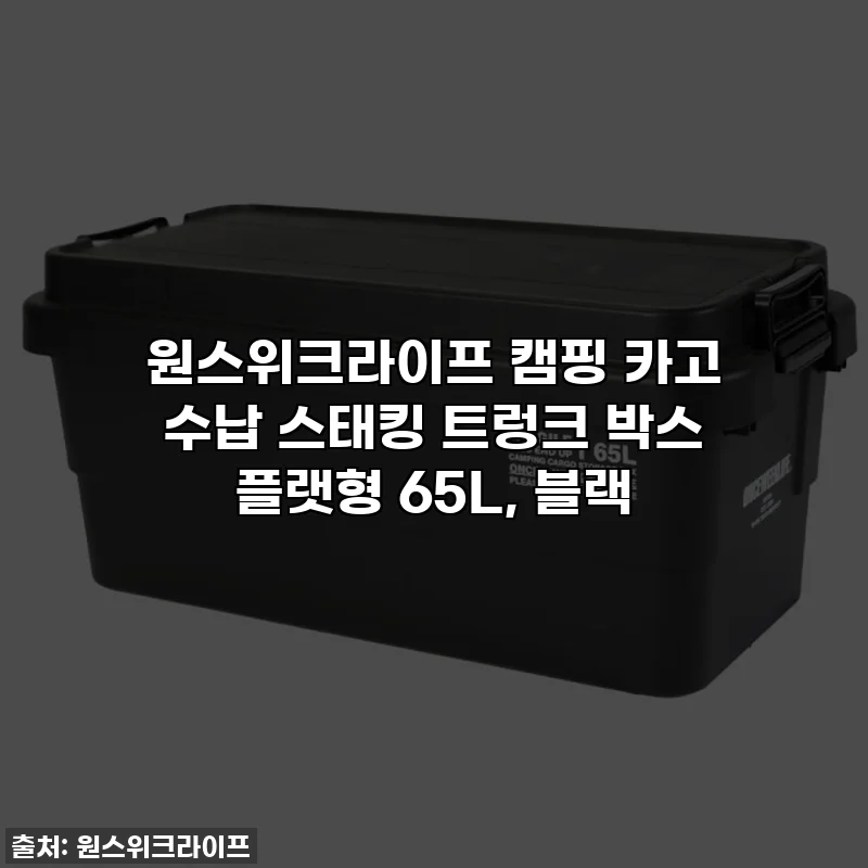 원스위크라이프 캠핑 카고 수납 스태킹 트렁크 박스 플랫형 65L, 블랙