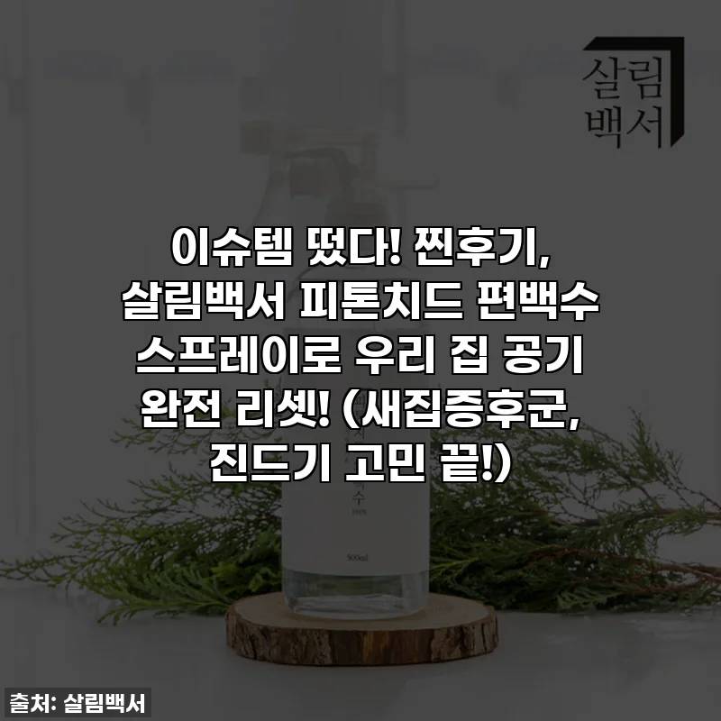이슈템 떴다! 찐후기, 살림백서 피톤치드 편백수 스프레이로 우리 집 공기 완전 리셋! (새집증후군, 진드기 고민 끝!)