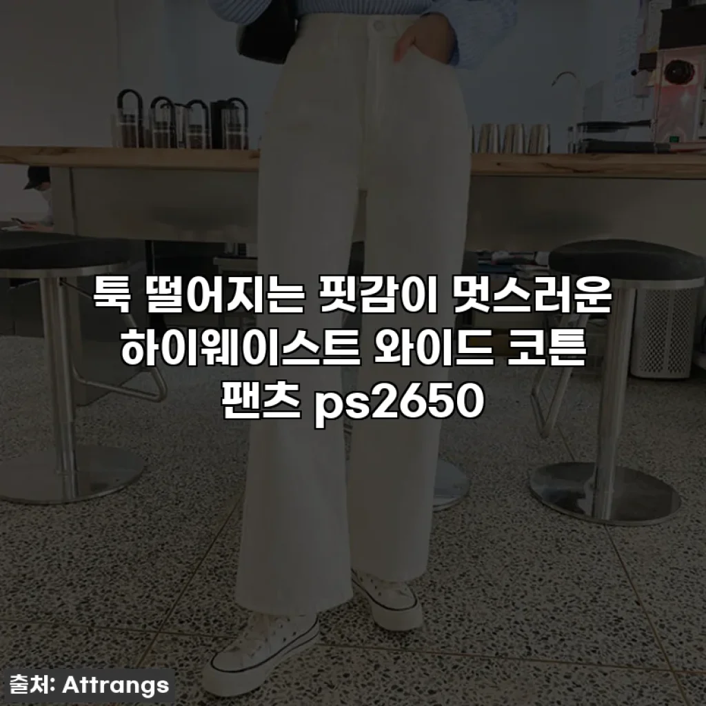 툭 떨어지는 핏감이 멋스러운 하이웨이스트 와이드 코튼 팬츠 ps2650