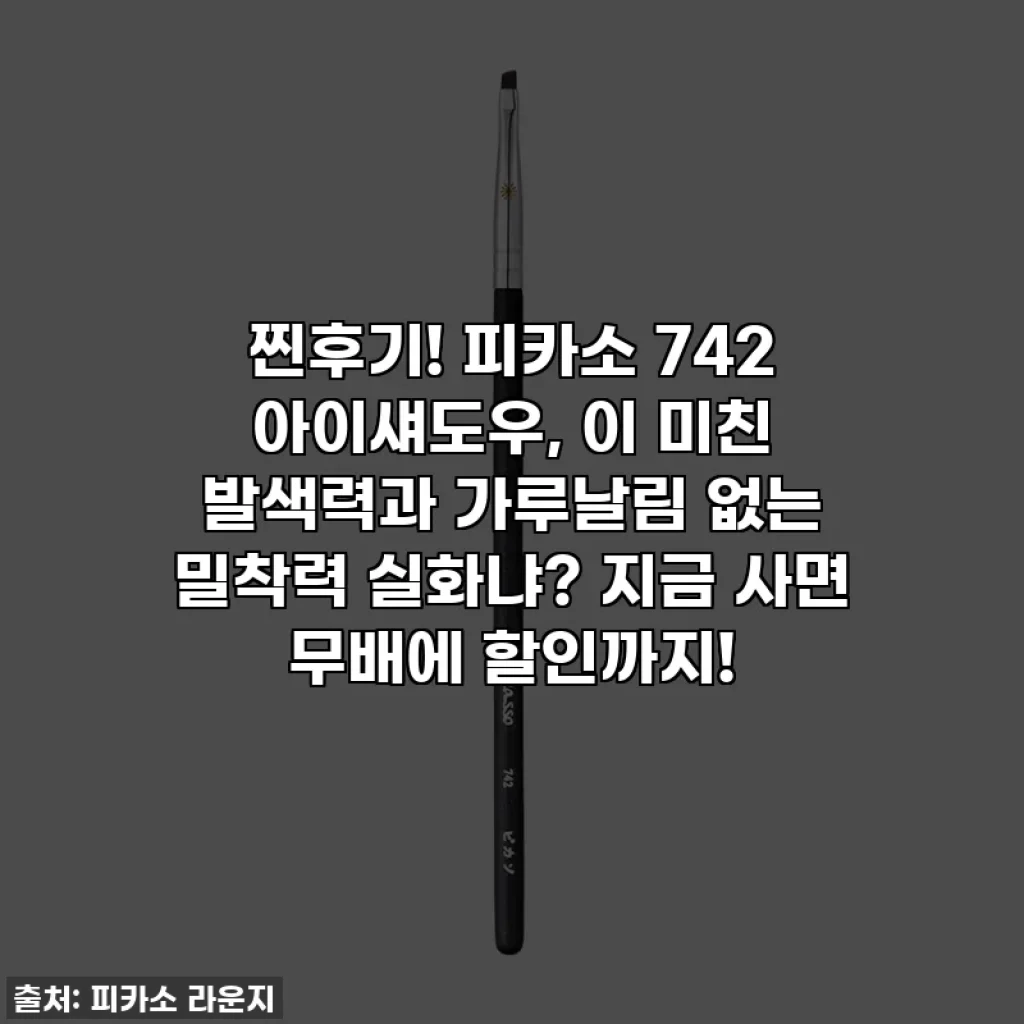 찐후기! 피카소 742 아이섀도우, 이 미친 발색력과 가루날림 없는 밀착력 실화냐? 지금 사면 무배에 할인까지!