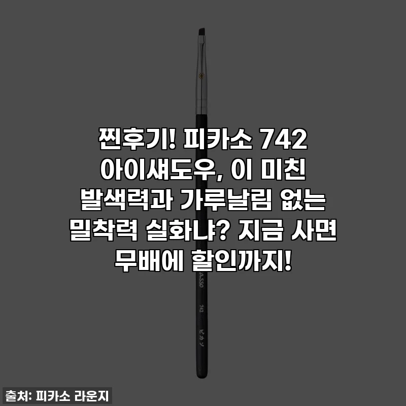 찐후기! 피카소 742 아이섀도우, 이 미친 발색력과 가루날림 없는 밀착력 실화냐? 지금 사면 무배에 할인까지!