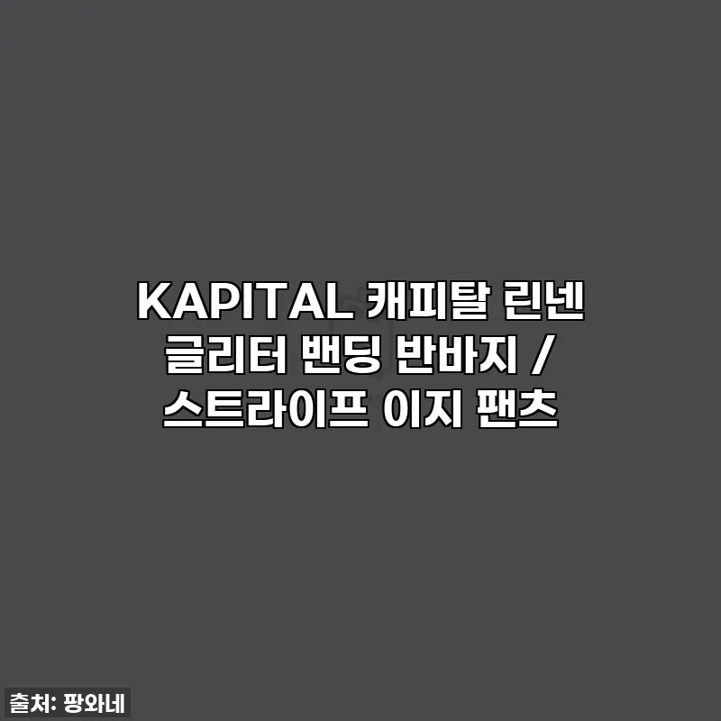 KAPITAL 캐피탈 린넨 글리터 밴딩 반바지 / 스트라이프 이지 팬츠
