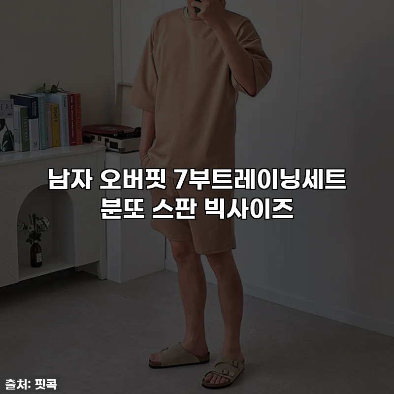 남자 오버핏 7부트레이닝세트 분또 스판 빅사이즈