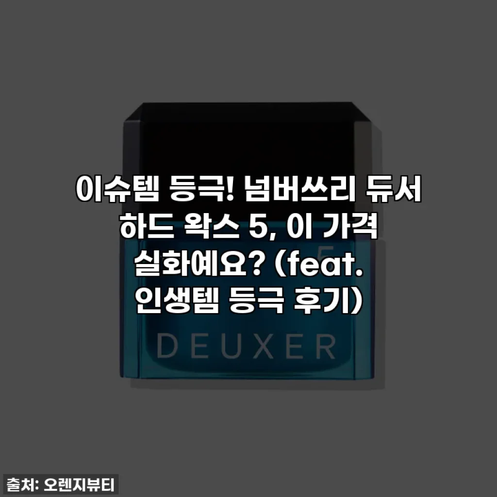 이슈템 등극! 넘버쓰리 듀서 하드 왁스 5, 이 가격 실화예요? (feat. 인생템 등극 후기)