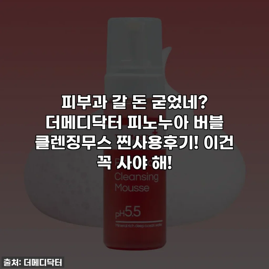 피부과 갈 돈 굳었네? 더메디닥터 피노누아 버블 클렌징무스 찐사용후기! 이건 꼭 사야 해!