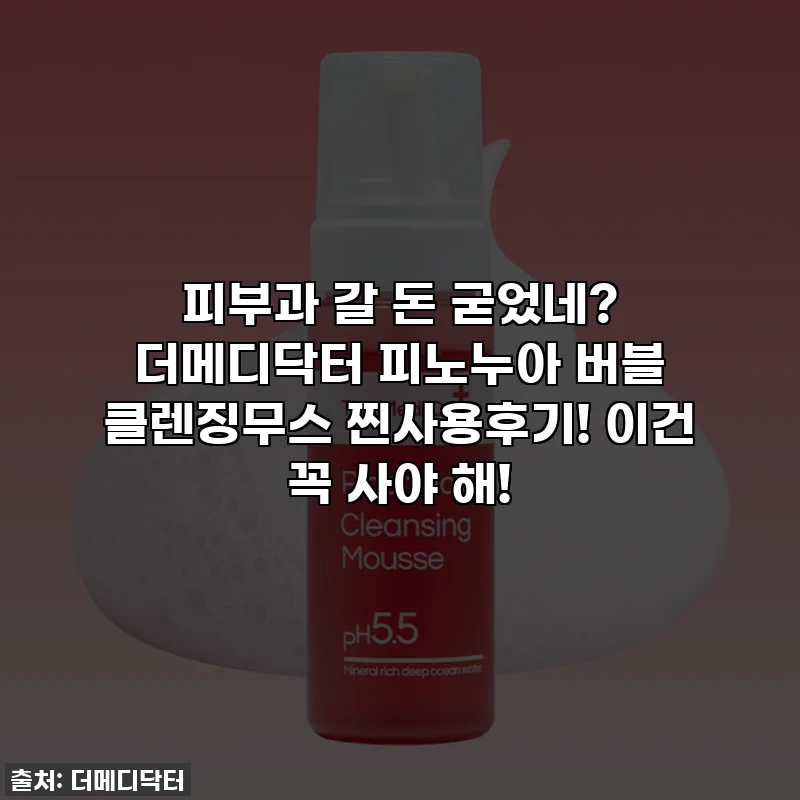 피부과 갈 돈 굳었네? 더메디닥터 피노누아 버블 클렌징무스 찐사용후기! 이건 꼭 사야 해!