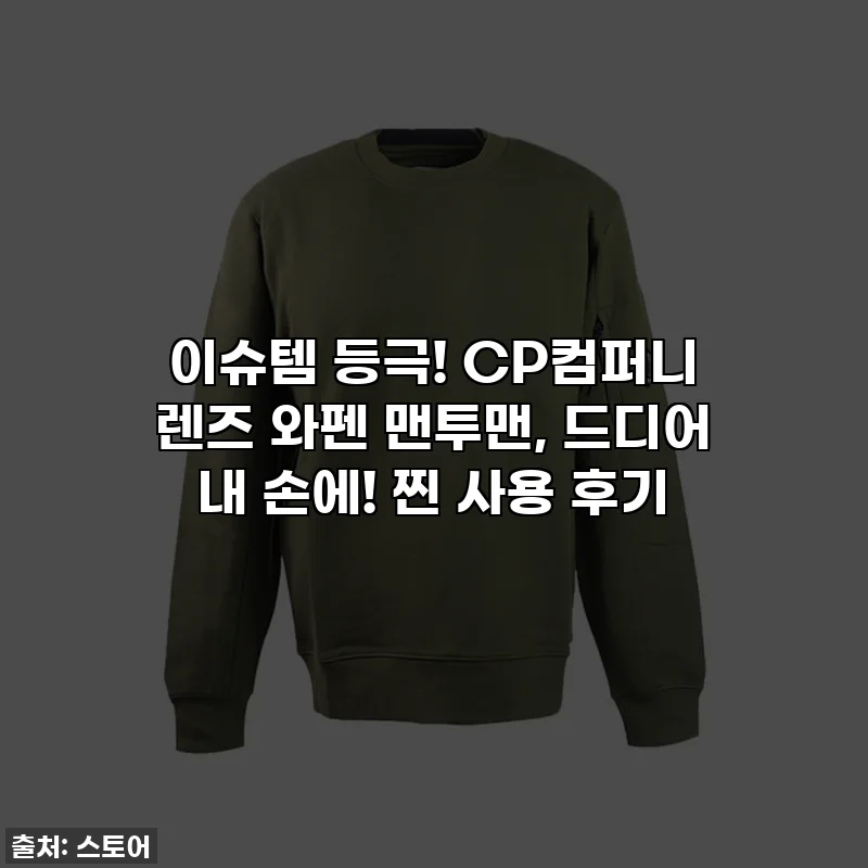 이슈템 등극! CP컴퍼니 렌즈 와펜 맨투맨, 드디어 내 손에! 찐 사용 후기