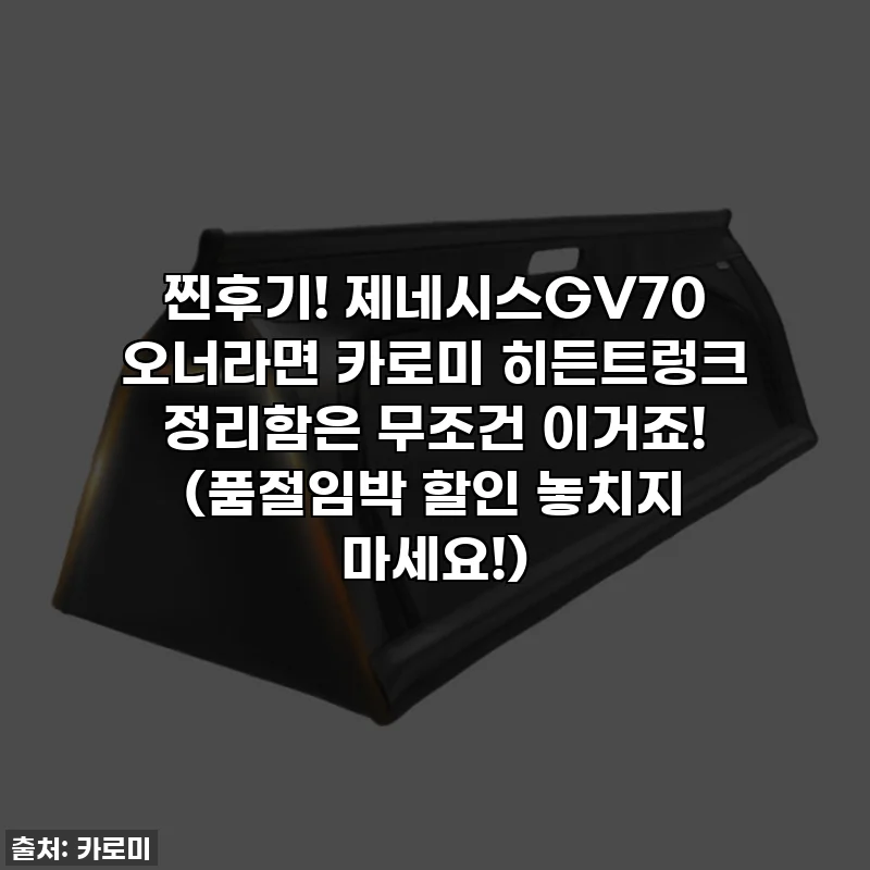 찐후기! 제네시스GV70 오너라면 카로미 히든트렁크 정리함은 무조건 이거죠! (품절임박 할인 놓치지 마세요!)