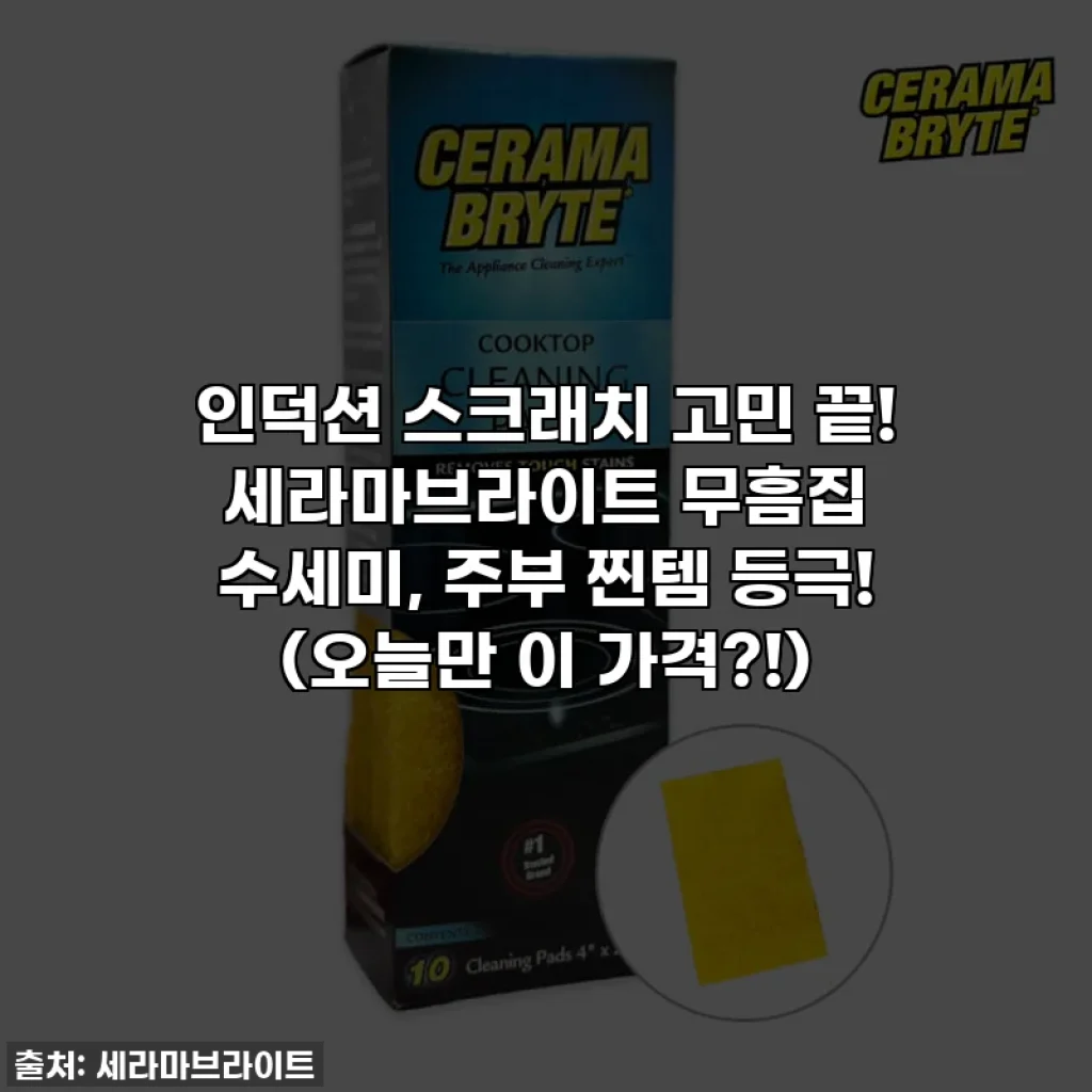 인덕션 스크래치 고민 끝! 세라마브라이트 무흠집 수세미, 주부 찐템 등극! (오늘만 이 가격?!)