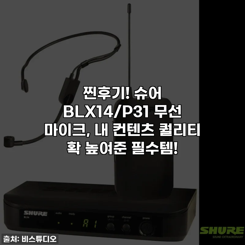 찐후기! 슈어 BLX14/P31 무선 마이크, 내 컨텐츠 퀄리티 확 높여준 필수템!