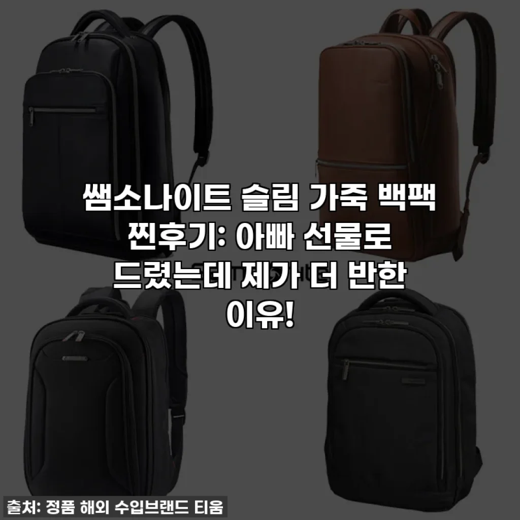 쌤소나이트 슬림 가죽 백팩 찐후기: 아빠 선물로 드렸는데 제가 더 반한 이유!