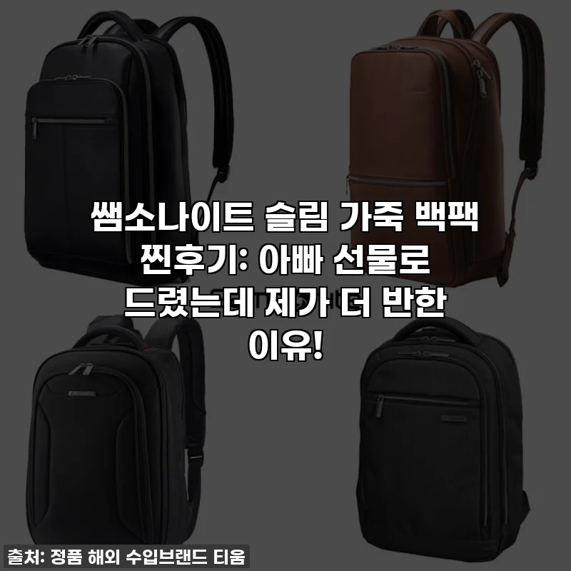 쌤소나이트 슬림 가죽 백팩 찐후기: 아빠 선물로 드렸는데 제가 더 반한 이유!