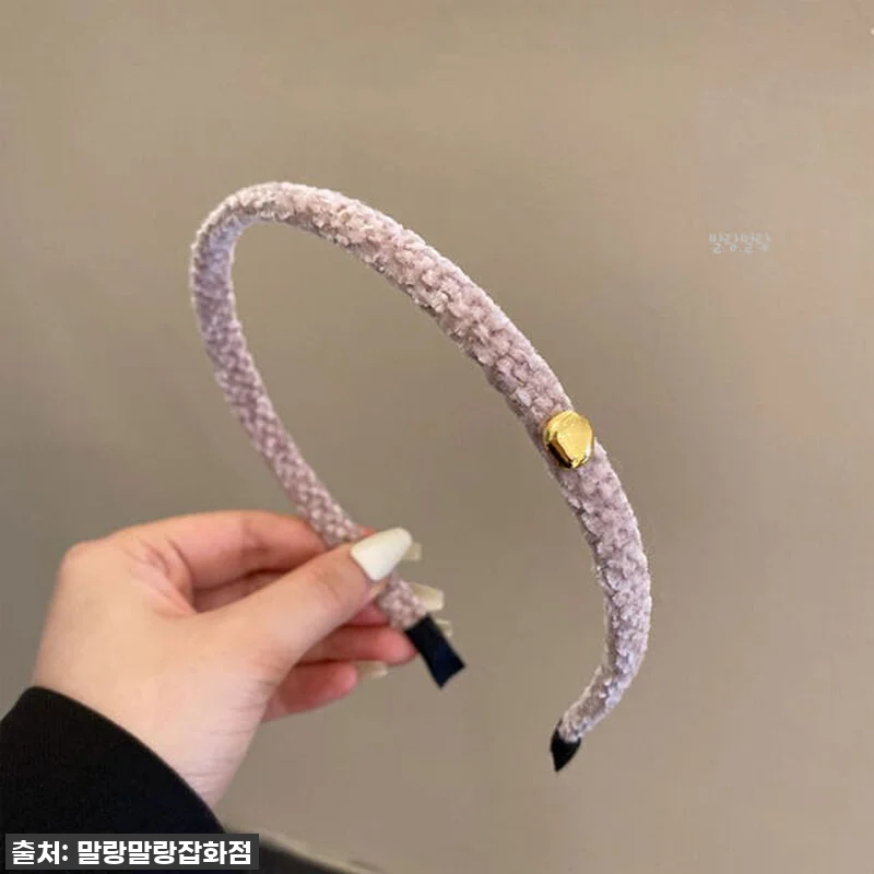 얇은 벨벳머리띠 골드 포인트 심플한 관련 이미지 1