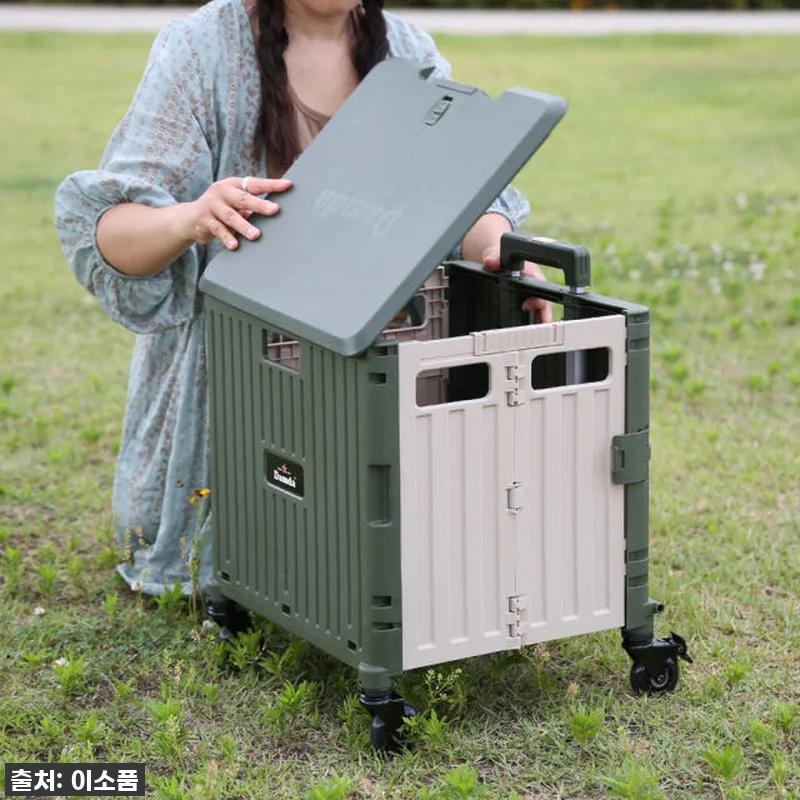 담다 접이식카트 브라운 장바구니캐리어 관련 이미지 2