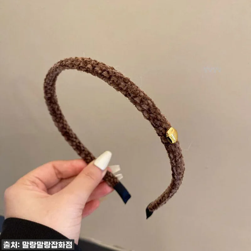 얇은 벨벳머리띠 골드 포인트 심플한 관련 이미지 2