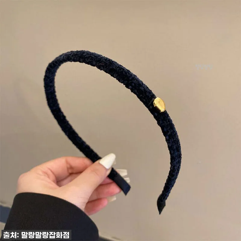 얇은 벨벳머리띠 골드 포인트 심플한 관련 이미지 3