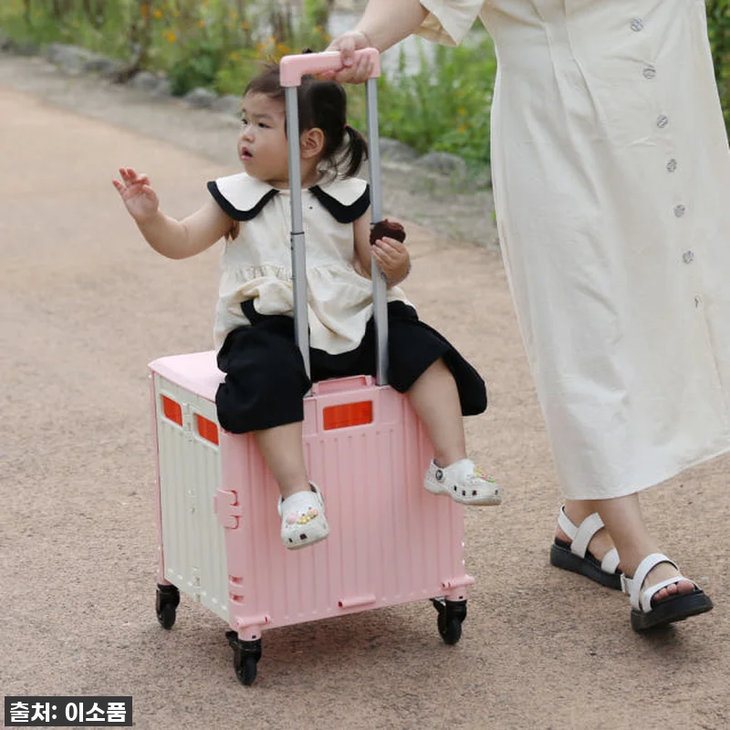 담다 접이식카트 브라운 장바구니캐리어 관련 이미지 4