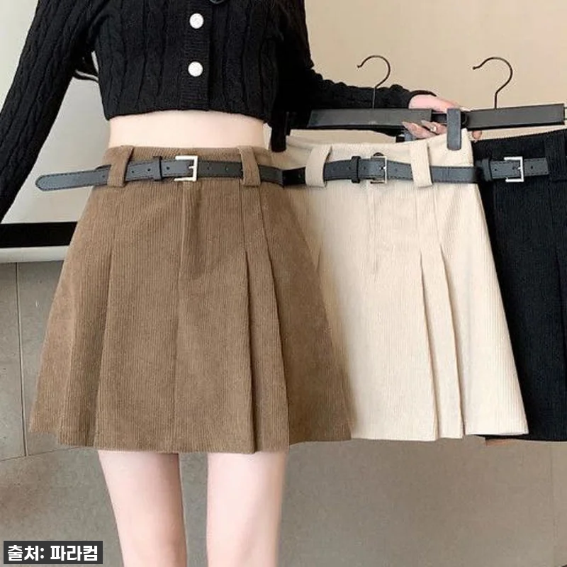 코듀로이 미니스커트 하이웨이스트 플리 관련 이미지 5