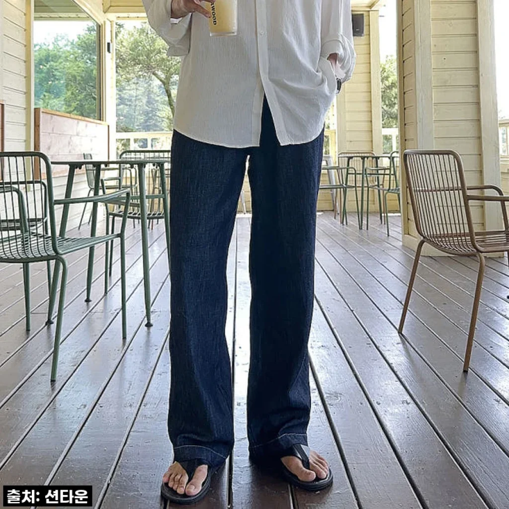 이 바지 하나로 올킬! ✨ 여름 남친룩? 제가 직접 입혀보니... (feat. 남자 린넨 와이드 청바지)
