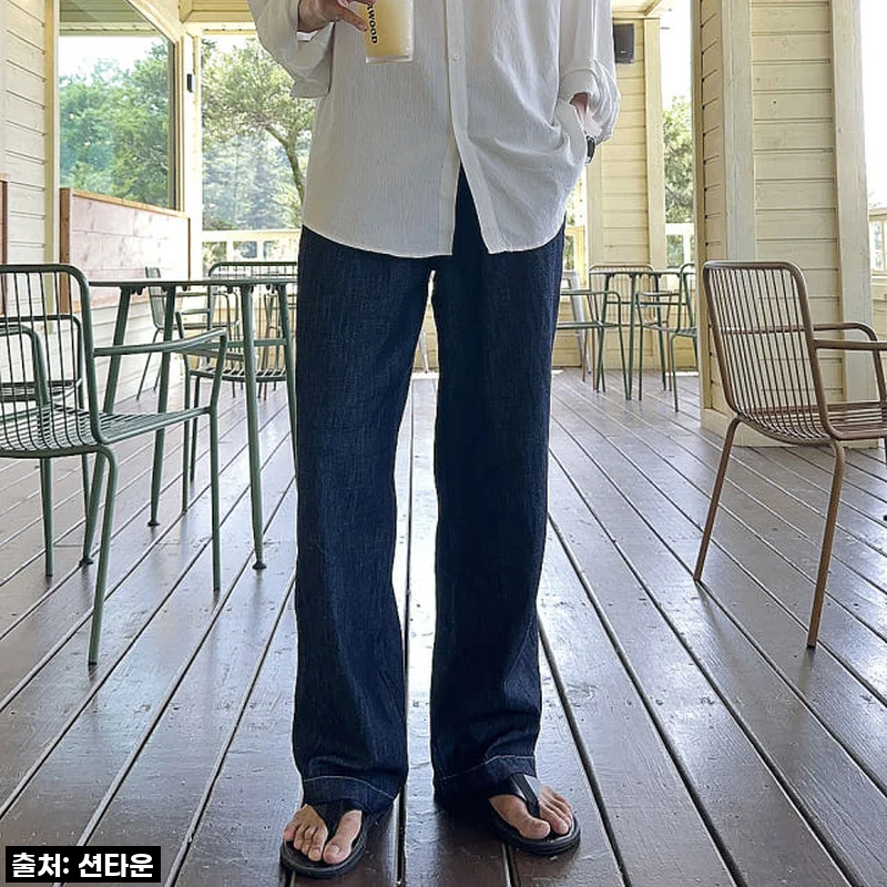 이 바지 하나로 올킬! ✨ 여름 남친룩? 제가 직접 입혀보니... (feat. 남자 린넨 와이드 청바지)