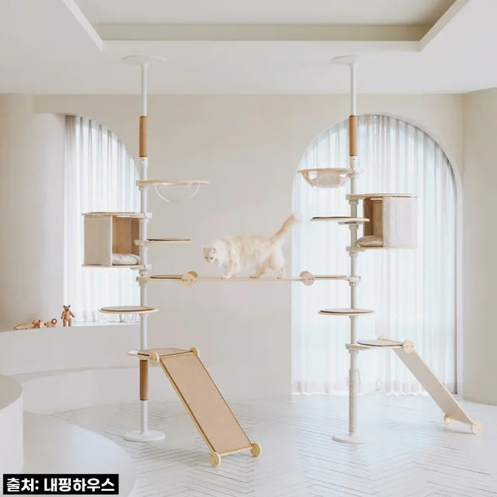 찐후기! 우리 집 냥이들을 위한 내핑하우스 캣폴, 솔직히 이건 '인생템' 등극이에요!