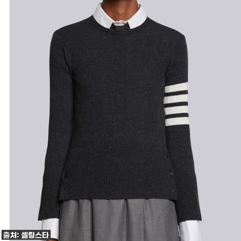 톰브라운 4선 스트라이프 캐시미어 니 관련 이미지 1