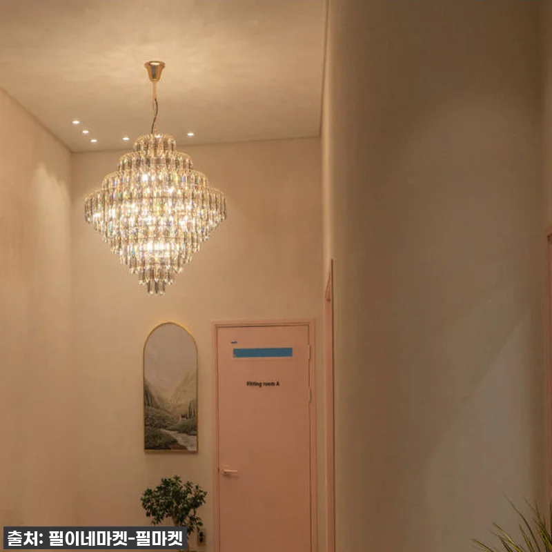 국산 LED 대형 샹들리에 골드 사용 관련 이미지 1