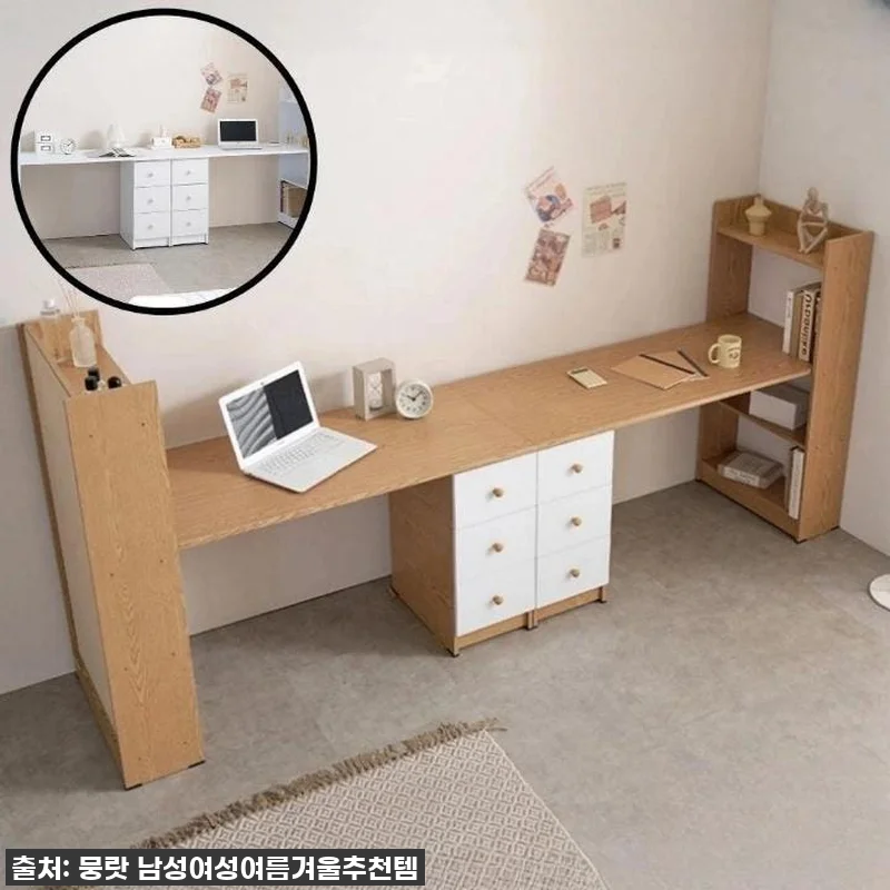 이인용책상 자매책상 책장 트윈책상 세 관련 이미지 1