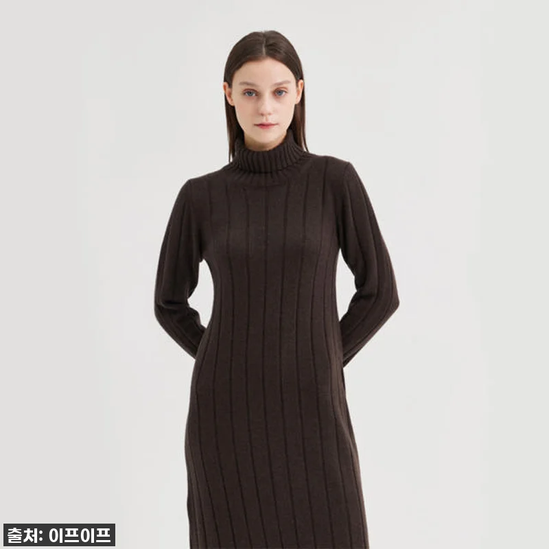 크램38 라타 터틀넥 골지 브라운 니 관련 이미지 1