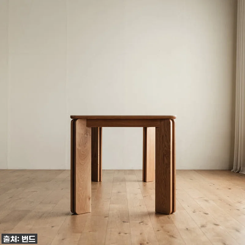 번드 리브 포세린 세라믹 원목 테이블 관련 이미지 3