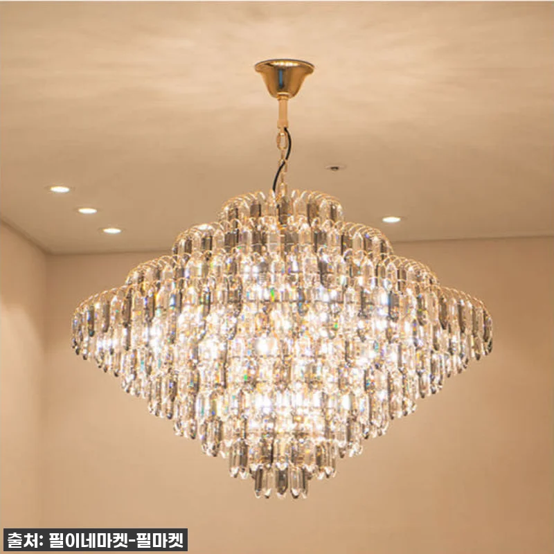 국산 LED 대형 샹들리에 골드 사용 관련 이미지 3