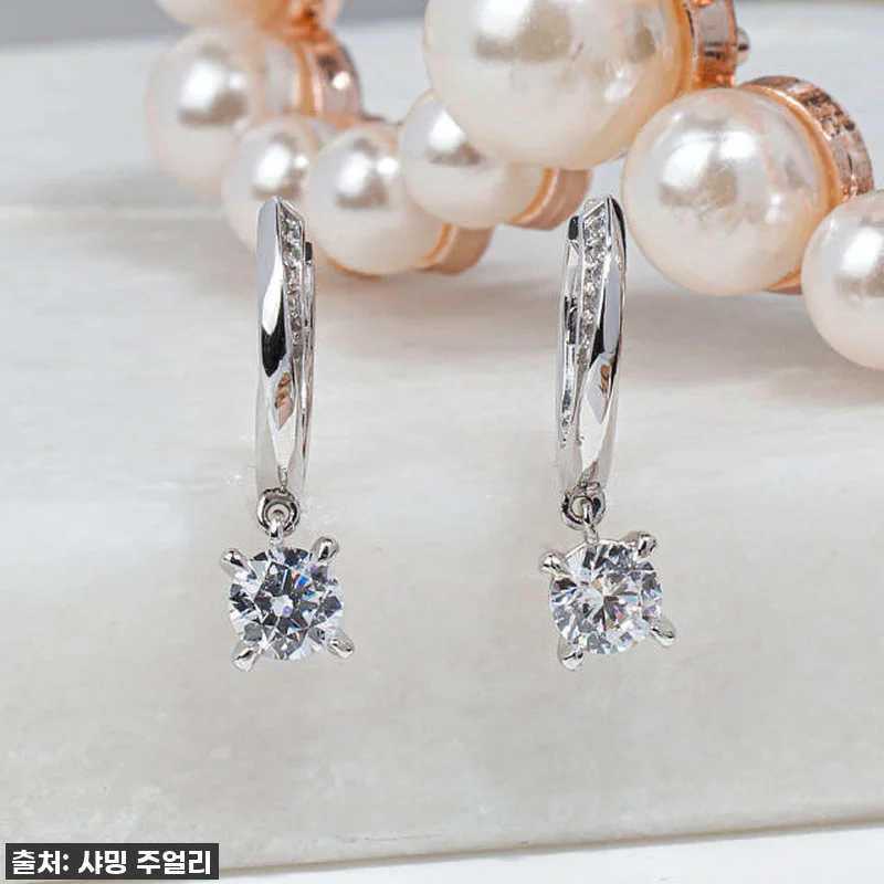 3부 다이아 귀걸이 천연 GIA F 관련 이미지 4