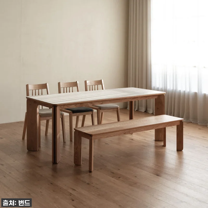 번드 리브 포세린 세라믹 원목 테이블 관련 이미지 5