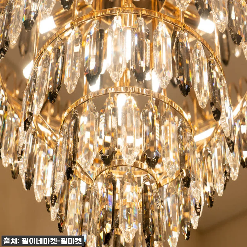 국산 LED 대형 샹들리에 골드 사용 관련 이미지 5