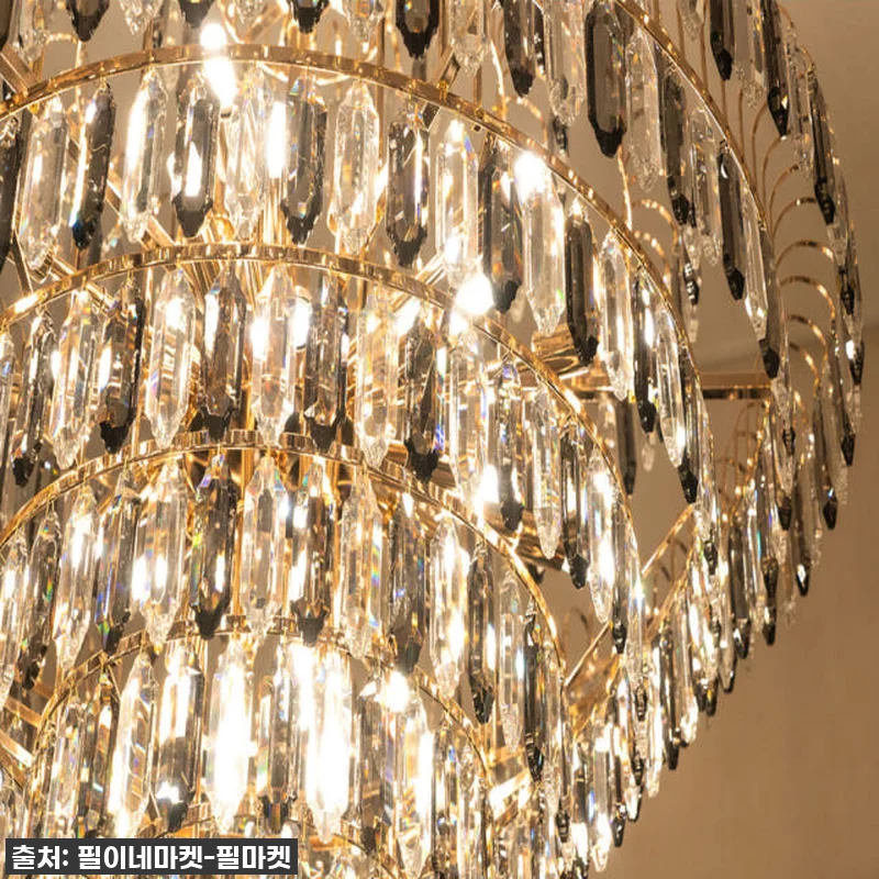 국산 LED 대형 샹들리에 골드 사용 관련 이미지 6