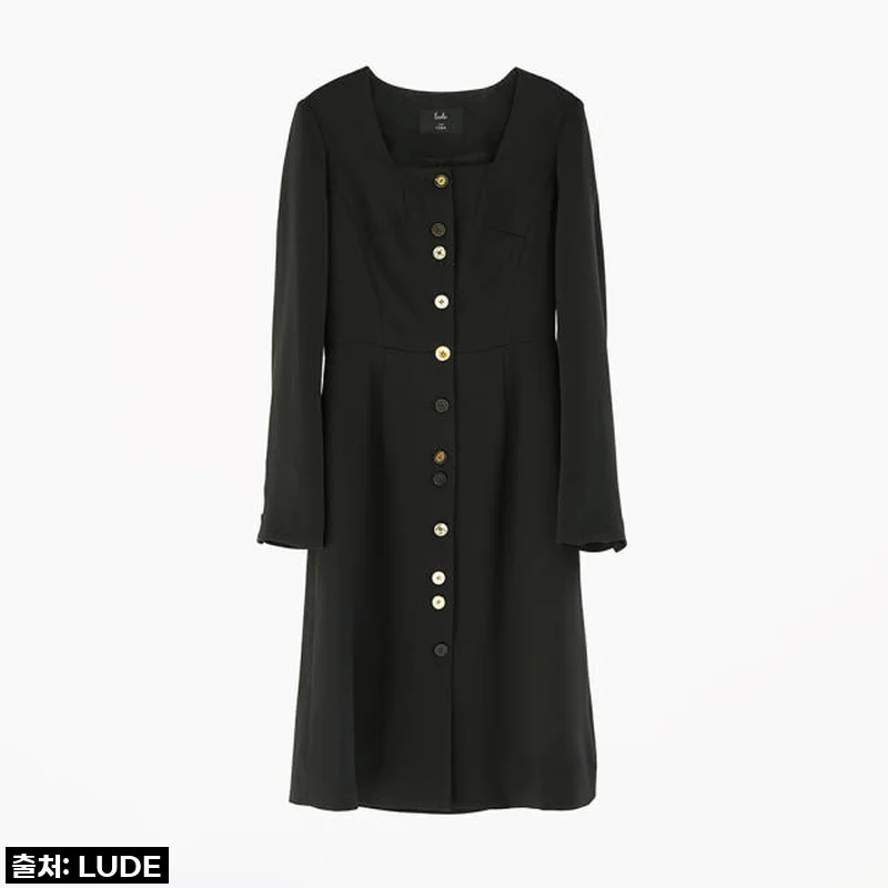 분위기 여신 등극! 루드 블랙 스퀘어넥 롱 원피스 L22WFOP7A, 왜 이제야 만났을까?